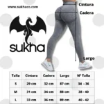 Calzas Leggings Push Up Celeste Oscuro - Imagen 6