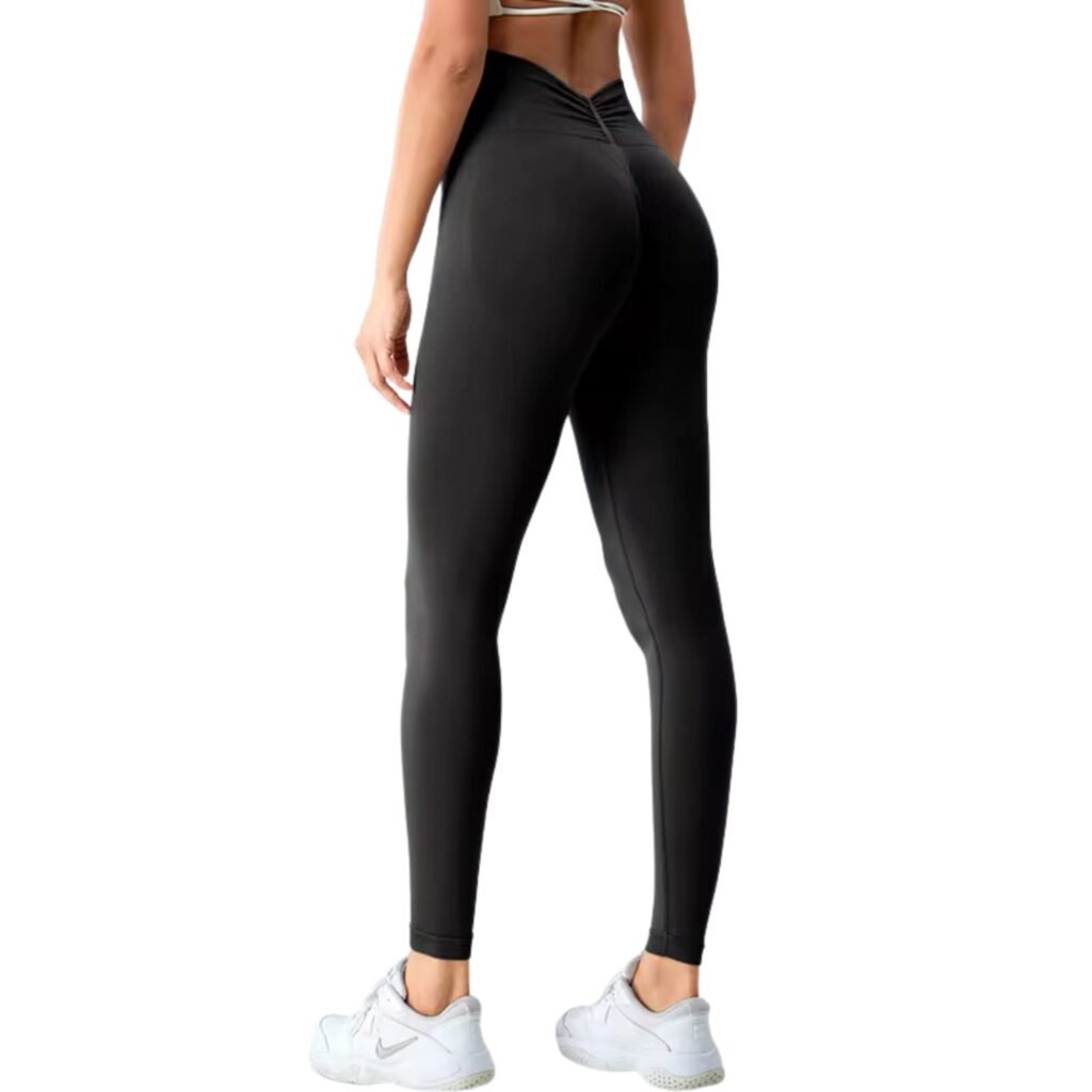Calzas push up mujer tiro alto corte V negro