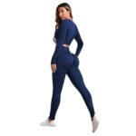 Conjunto Push Up Manga Larga Tiro Alto Azul
