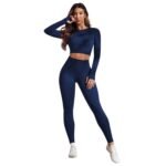 Conjunto Push Up Manga Larga Tiro Alto Azul - Imagen 2