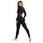 Conjunto Push Up Manga Larga Tiro Alto Negro