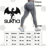 Calzas Leggings Push Up con Malla Tiro Alto Sukha Negro - Imagen 2