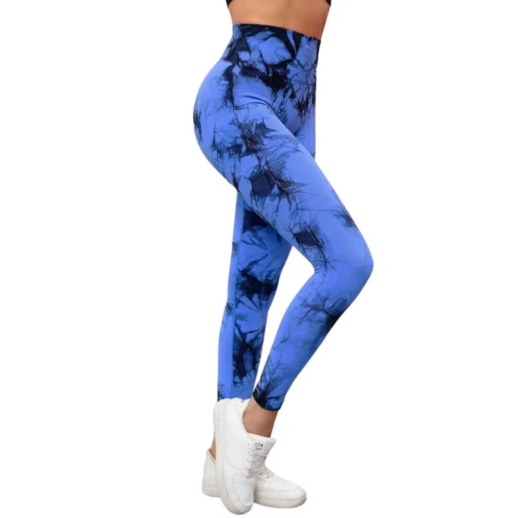 Calzas push up mujer tiro alto azul