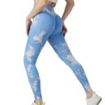 Calzas Leggings Push Up Celeste Oscuro