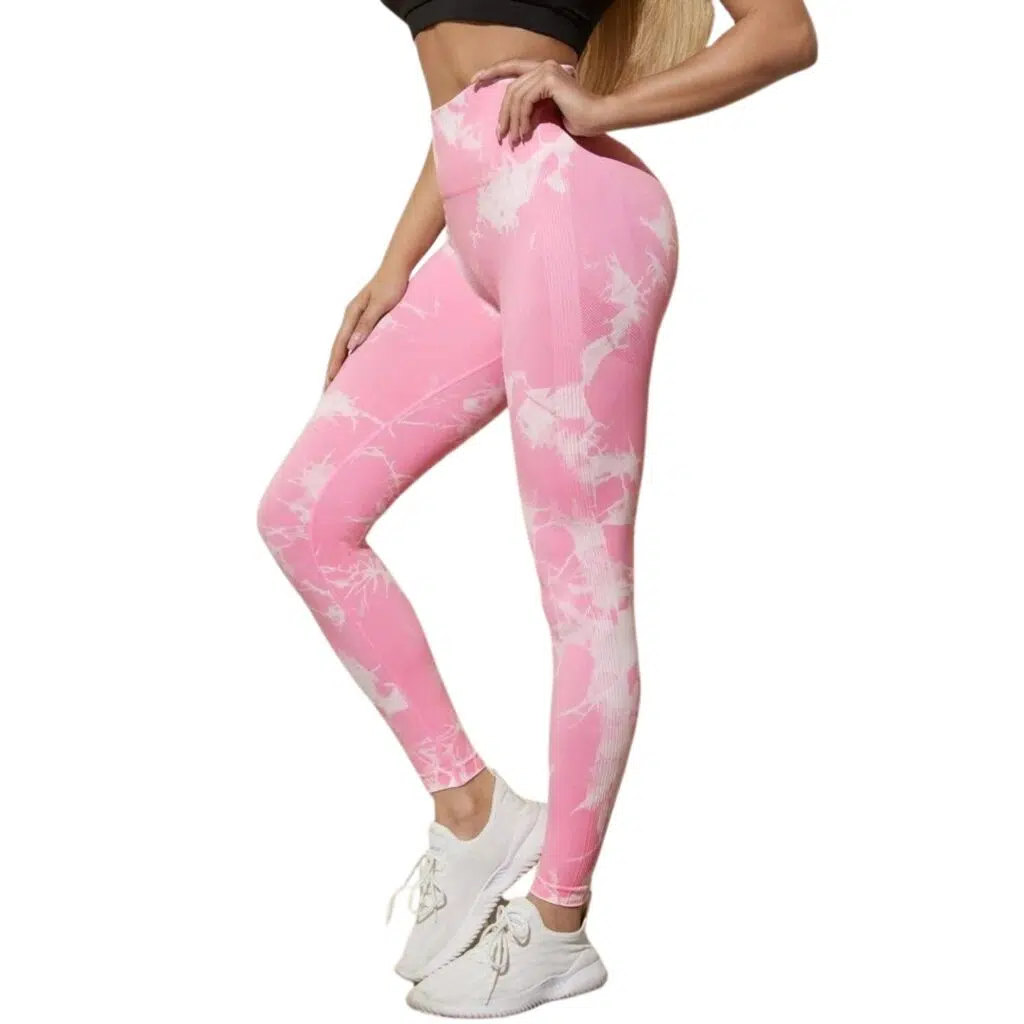 Calzas push up mujer tiro alto rosa