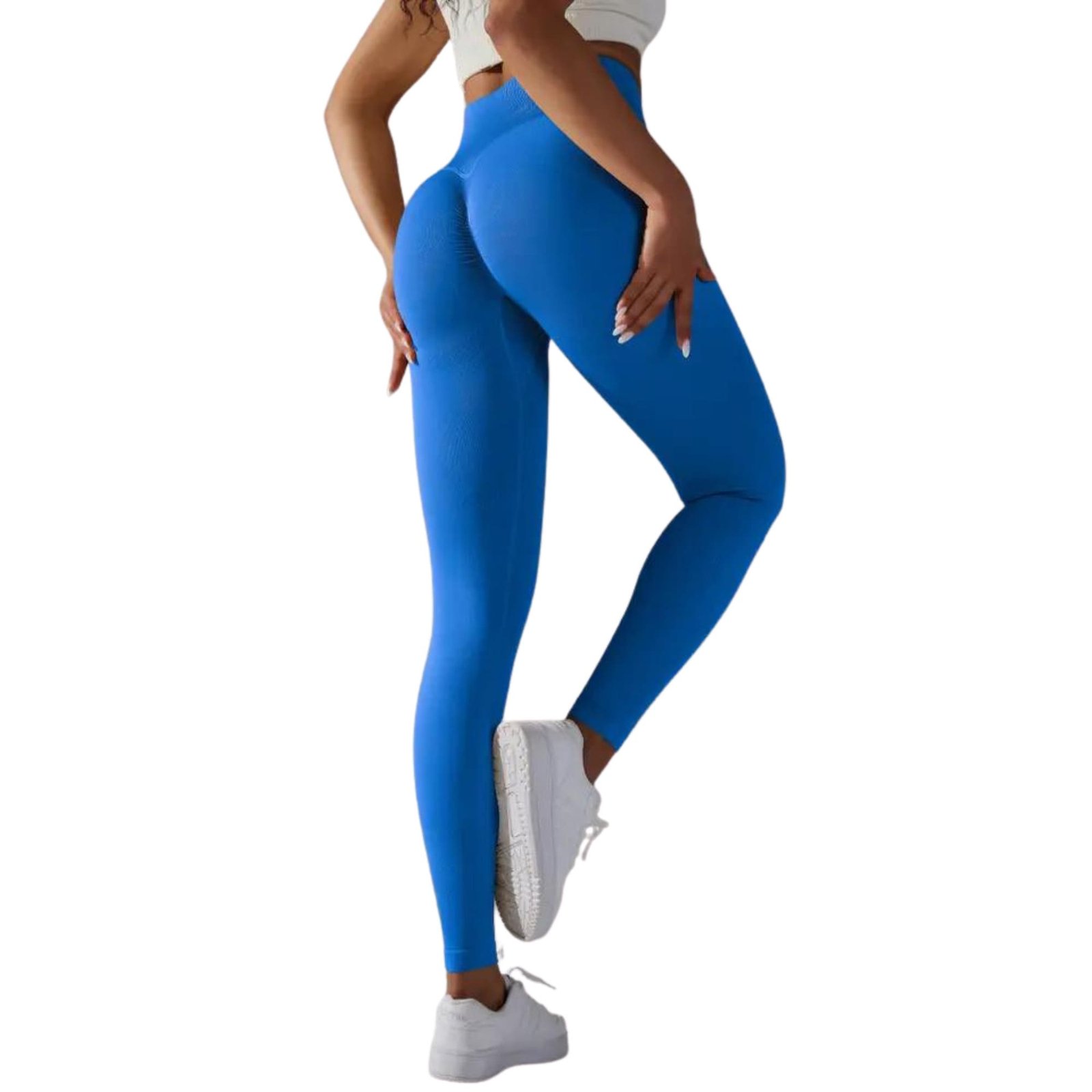 Calzas Leggings Push Up Solido Azul - Imagen 4