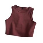 Polera Manga Corta Cuello Redondo Cafe