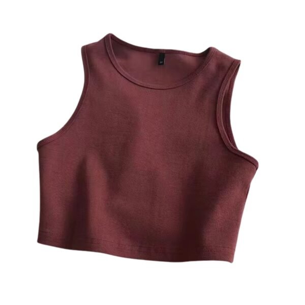 Polera Manga Corta Cuello Redondo Cafe