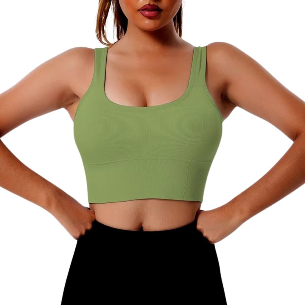 Top deportivo mujer sin mangas verde