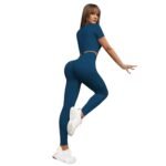 Conjunto Push Up Manga Corta Tiro Alto Sukha Azul