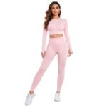 Conjunto Push Up Manga Larga Tiro Alto Rosada