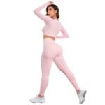 Conjunto Push Up Manga Larga Tiro Alto Rosada - Imagen 2