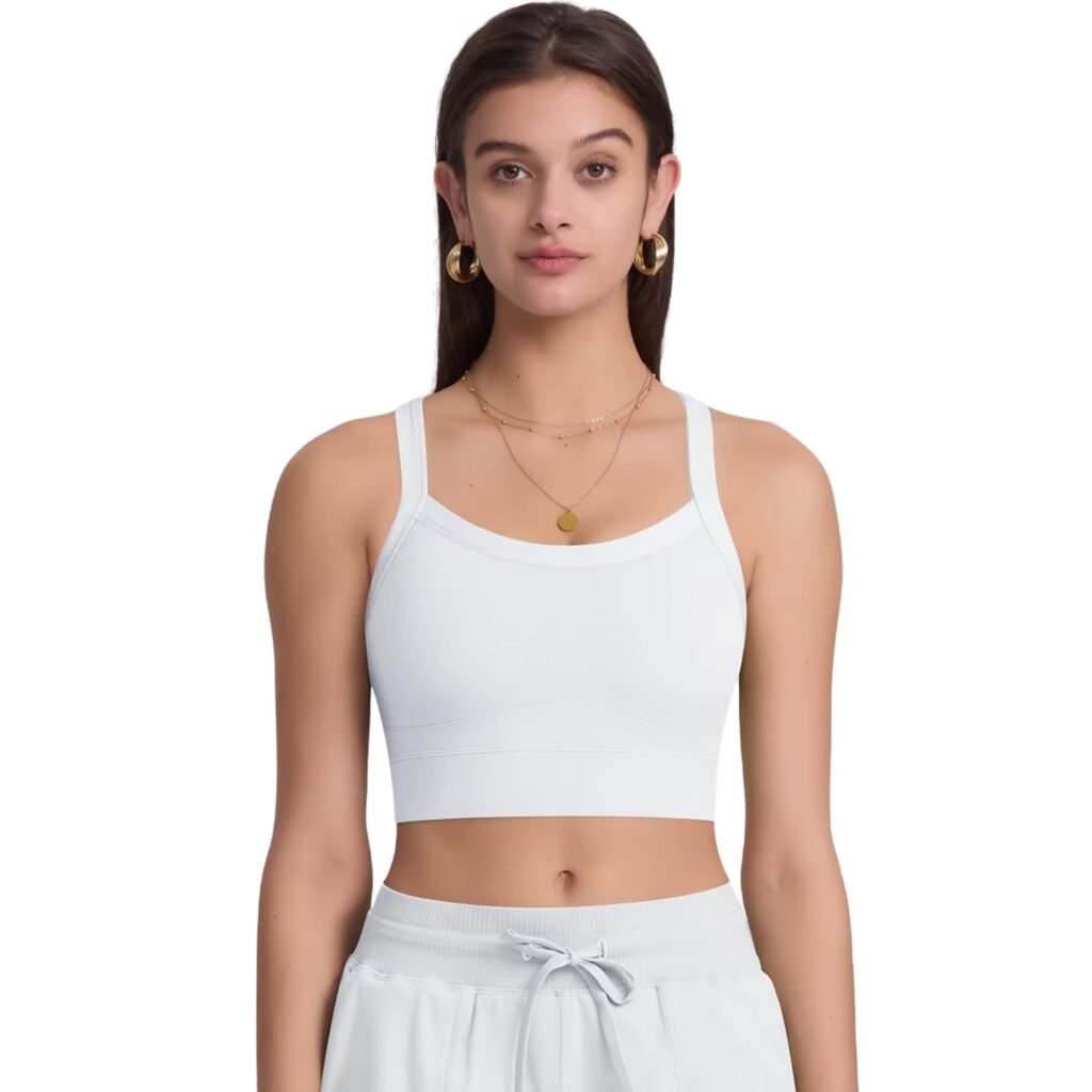 Top deportivo mujer bicolor blanco