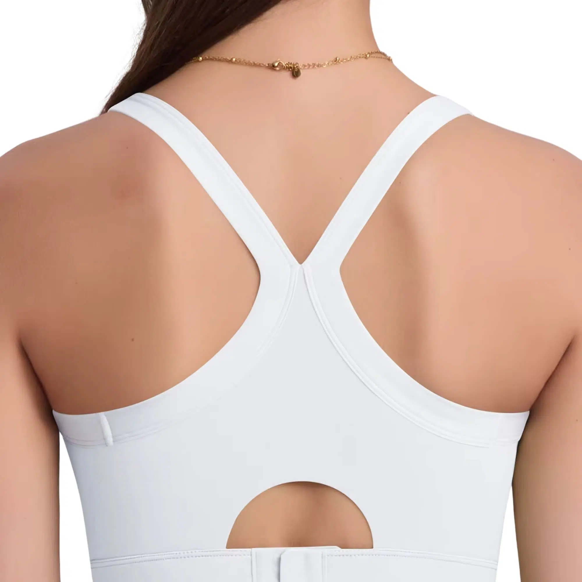 Top deportivo mujer bicolor blanco - Imagen 4