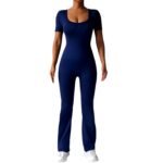 Enterito Push Up Manga Corta Flare Azul