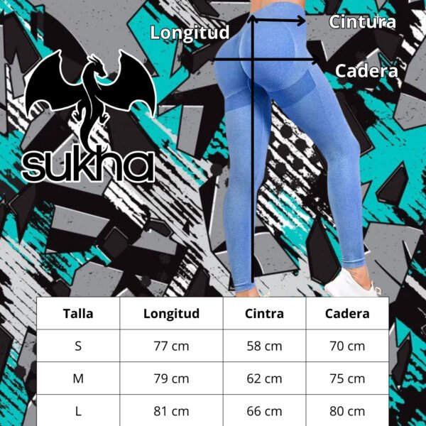 Calzas Leggings Push Up Soporte Tiro Alto Azul Oscuro