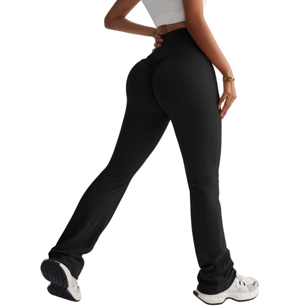 Calzas push up mujer corte recto tiro alto negro