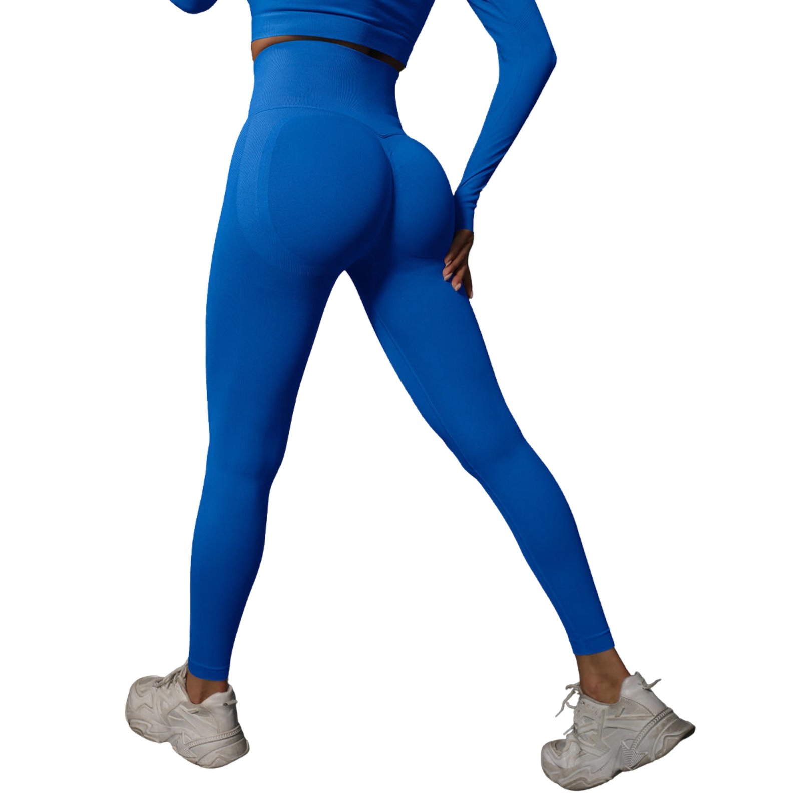 Calzas Leggings Push Up Solido Azul - Imagen 3