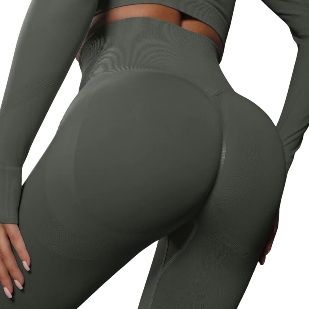 Calzas push up mujer lisas tiro alto gris oscuro