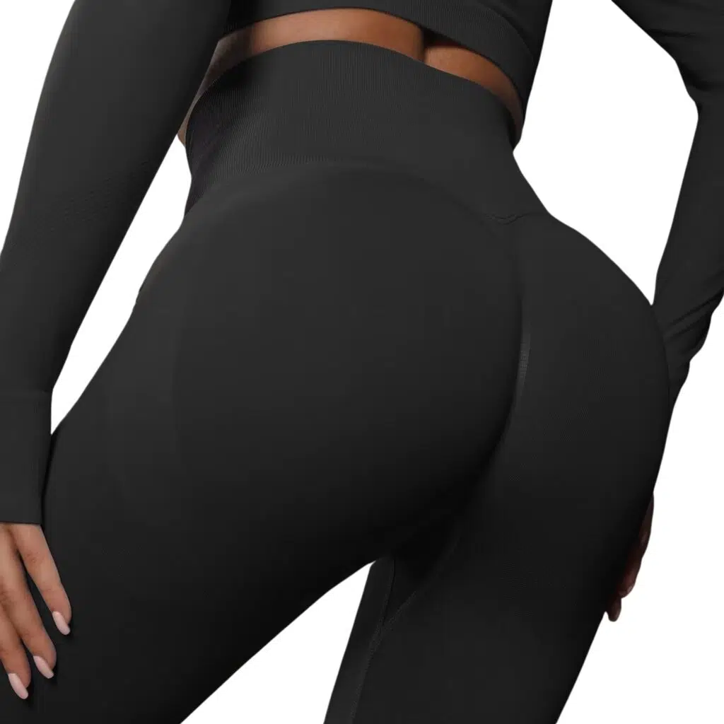 Calzas push up mujer lisas tiro alto negro