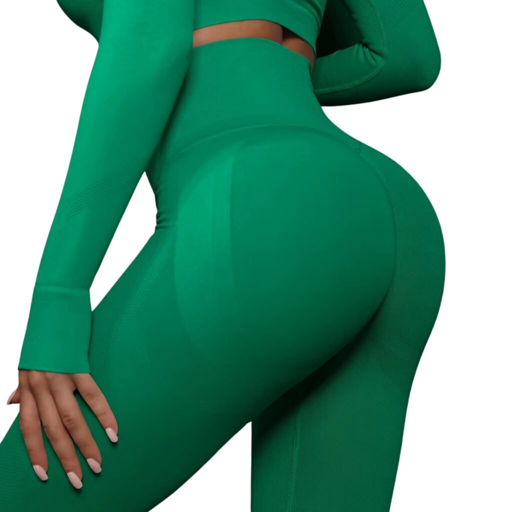 Calzas push up mujer lisas tiro alto verde