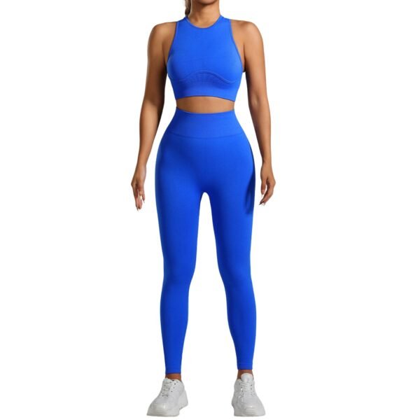 Conjunto push up tiro alto sin manga Azul