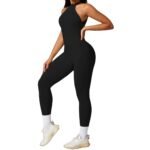 Enterito push up Corte V Sin Manga Con Cierre Negro