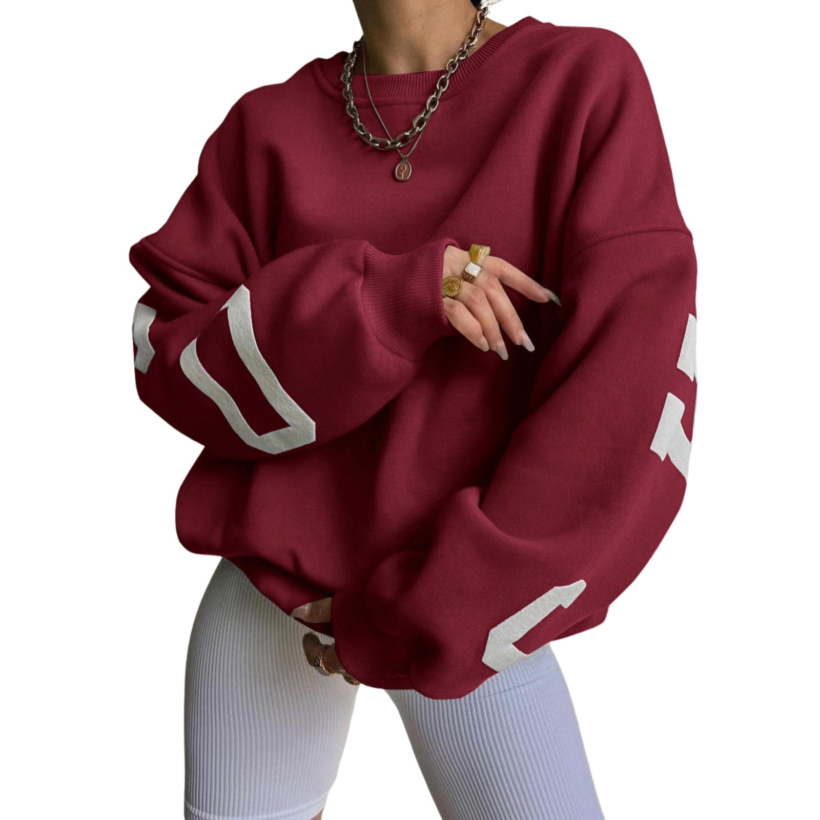 Poleron Manga Larga Oversize Rojo