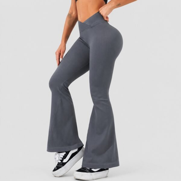 Calzas Leggings Push Up Flare Cintura V Gris