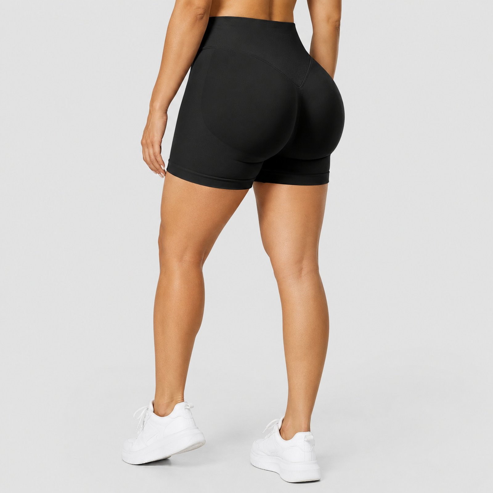 Calzas Leggings Push Up Solido Corto Negro - Imagen 3
