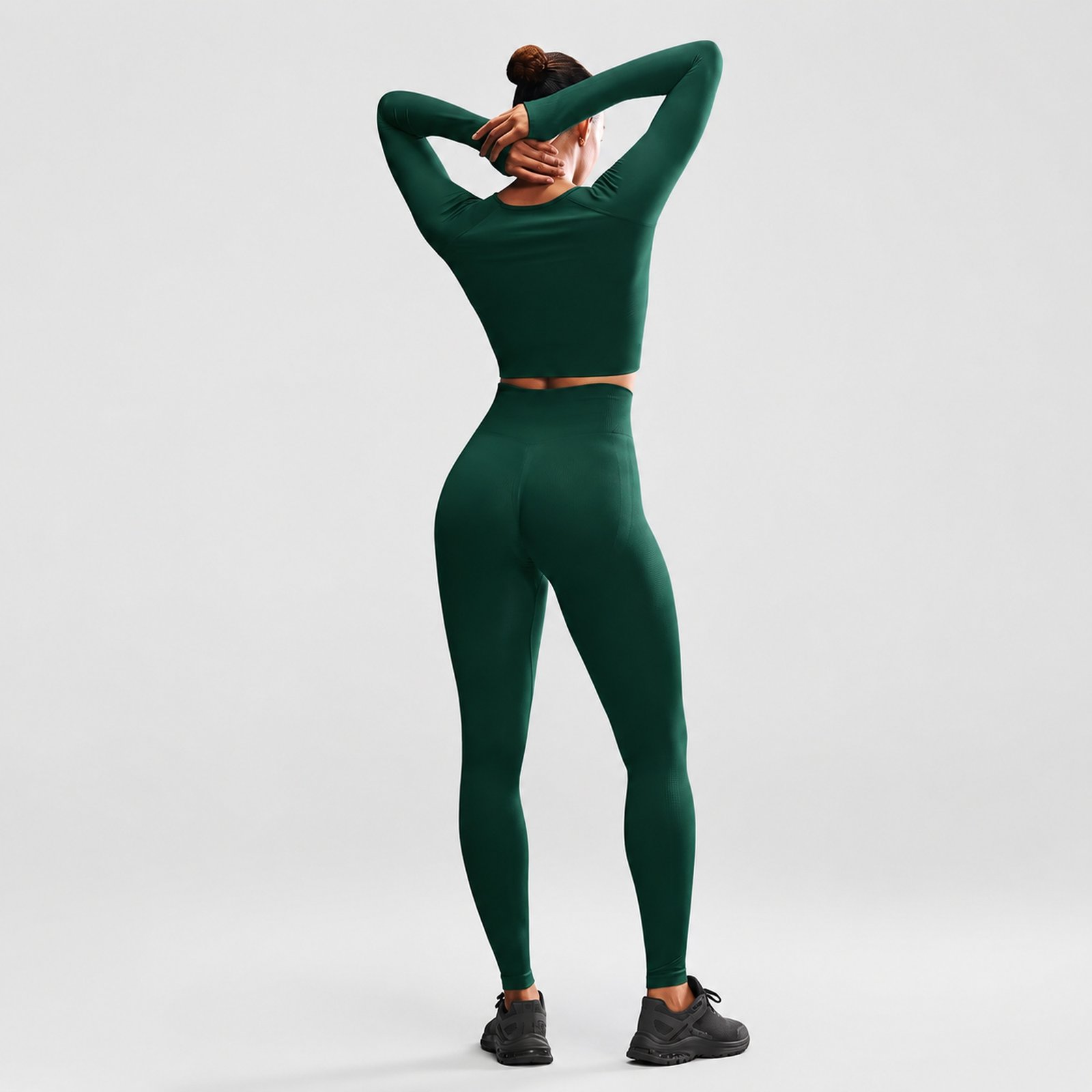 Conjunto Push Up Manga Larga Tiro Alto Verde - Imagen 3