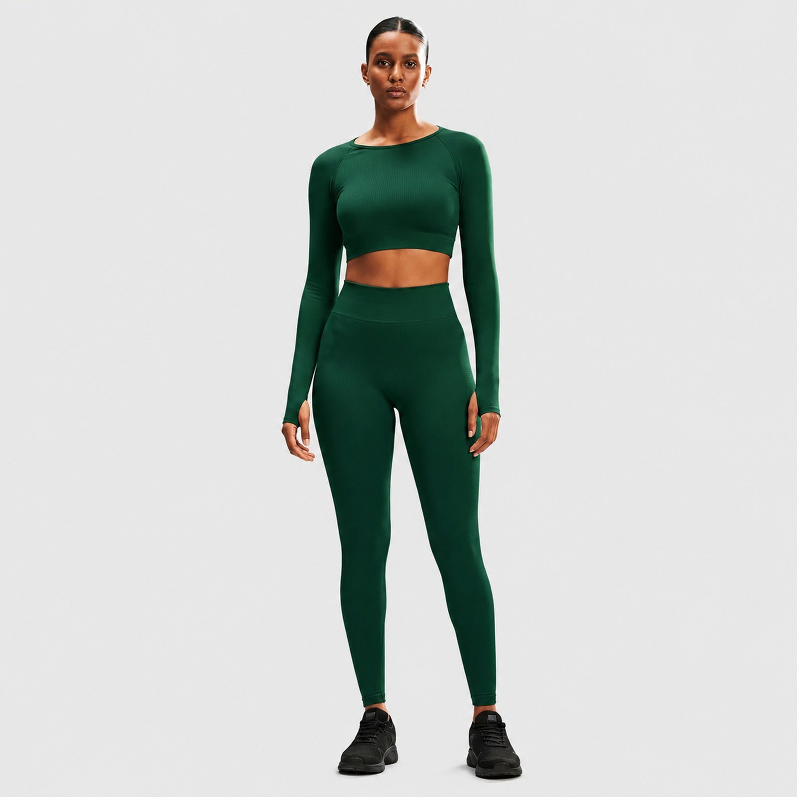 Conjunto Push Up Manga Larga Tiro Alto Verde - Imagen 4