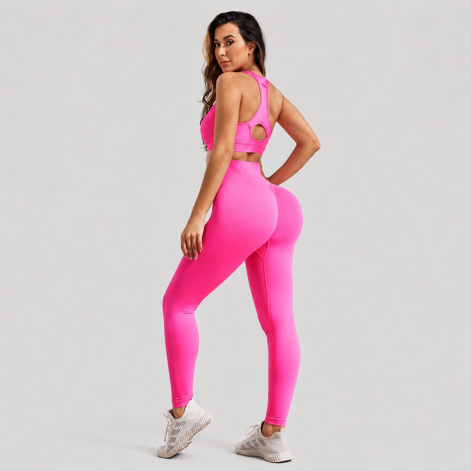 Conjunto Push Up Sin Mangas Tiro Alto Celular Rosado Oscuro - Imagen 2